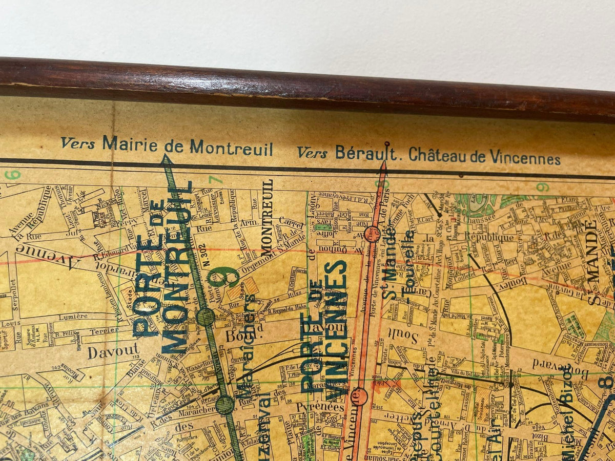 Vintage Paris Metro Map Print, Framed Mid-20th Century Artwork — additional view 20