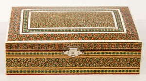 Middle Eastern Persian Micro Mosaic Khatam Inlaid Jewelry Box