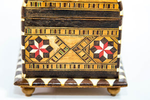 Moorish Spain Arch Top Wood Inaid Marquetry Jewelry Box