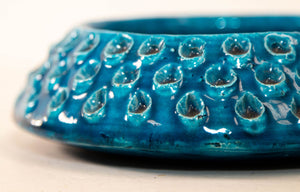 Aldo Londi for Bitossi Remini Blue Ceramic Ashtray Handcrafted in Italy