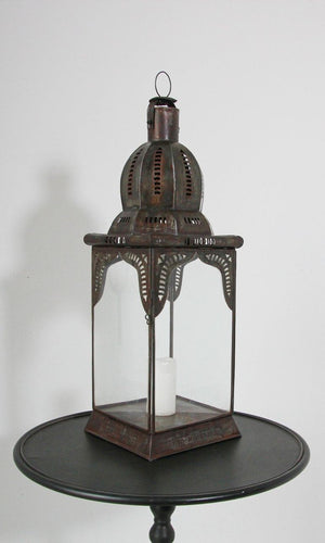 Moroccan Lantern in Metal and Clear Glass