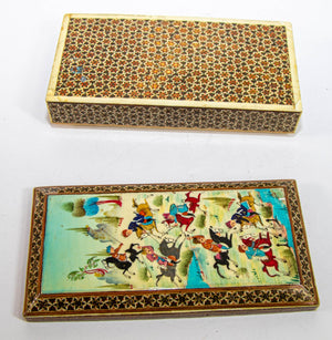 Fine Antique Micro Mosaic Indo Persian Moorish Inlaid Trinket Box