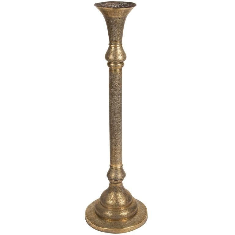 Mid-19th Century, Antique Islamic Brass Candleholder Floor Lamp