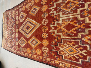 1960s Moroccan Vintage Hand-woven Boujad Tribal Area Rug