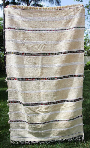 Vintage Tribal Moroccan Handcrafted Wedding Blanket Throw with Sequins 4