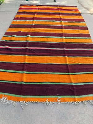 1960s Moroccan Vintage Flat-Weave Berber Rug