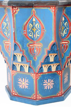 Moroccan Moorish Star Shape Blue Pair of Side Drinks tables 1960s