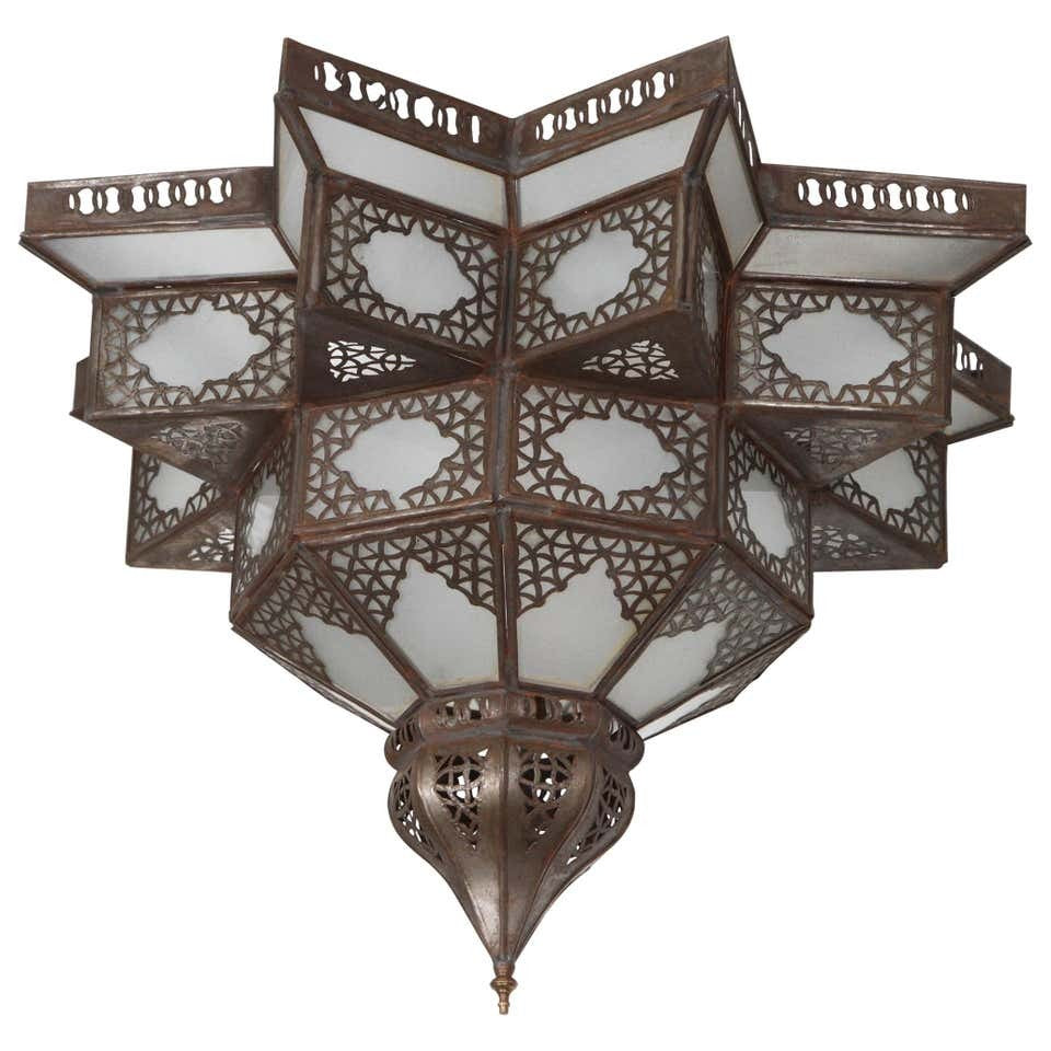 Moroccan Moorish Star Shape Frosted Glass Lantern Light Shade – view 4