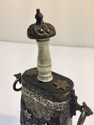 Moroccan Antique Berber Case Flask Hand-carved