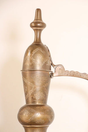 Oversized Tall Moorish Mughal Indian Brass Ewer