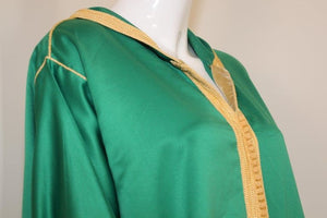 Moroccan Hooded Caftan Emerald Green Djellabah Kaftan