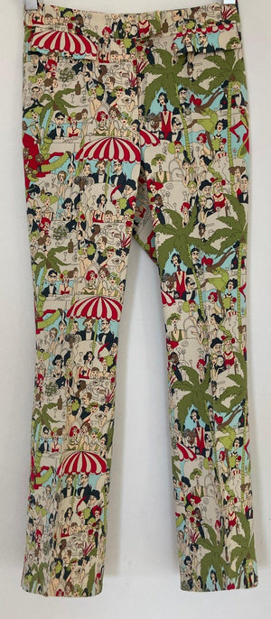 John Galliano Prints Vintage Pants, Rare Trousers, 1999's