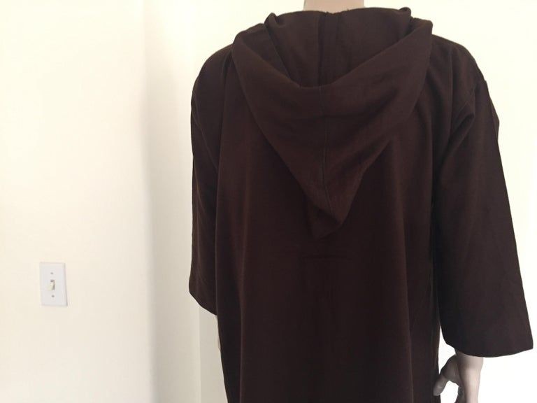 Moroccan Gentleman Hooded Brown Wool Djellaba