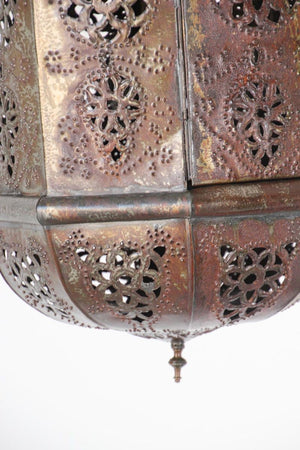 Moroccan Moorish Handcrafted Metal Lantern Pendant