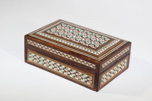1940s Antique Fine Micro Mosaic Moorish Inlaid Decorative Box