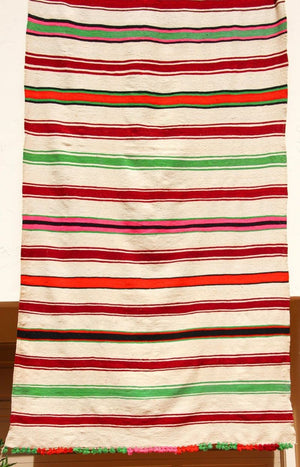 Vintage 1960s Moroccan Flat-Weave Rug, Ethnic Textile Handira