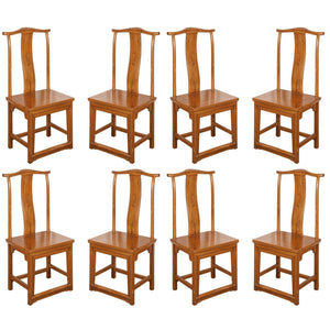 Set of Eight Chinese Dining Room Chairs in Ming Style