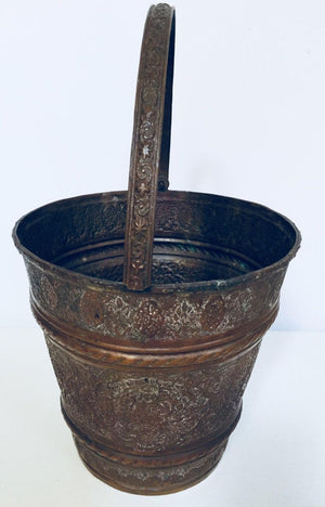 Moorish Mughal Metal Copper Vessel Bucket