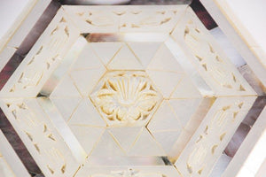 Handcrafted White Mother of Pearl Inlaid Moorish Octagonal Box