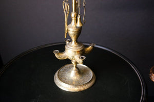 Anglo Indian Victorian Brass Oil Lamp 19th Century
