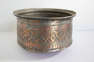 19th Century Indo Persian Mughal Tinned Copper Bowl