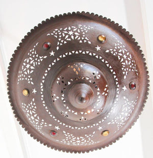 Handcrafted Moroccan Metal Chandelier with Moorish Design
