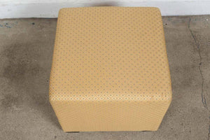 Vintage Cube Upholstered Stools Moroccan Ottomans, Poufs - a Pair
