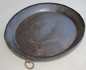 Asian Hammered Metal Bronze Oversized Urli Vessel with Handles South India