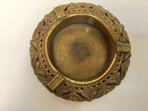 Pair of Round Handcrafted Brass Ashtrays India