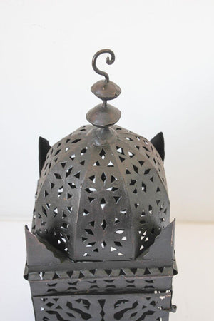 Large Moroccan Moorish Hurricane Metal Candle Lantern