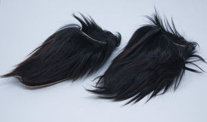 Moroccan Black Goat Hair Slippers