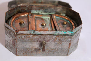 Handcrafted Tinned Copper Metal Betel or Spices Caddy Box