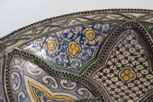 Decorative Moroccan Moorish Handcrafted Ceramic Bowl Dish from Fez