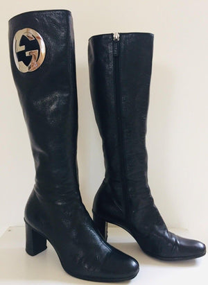GUCCI by Tom Ford Black Leather Boots 1999