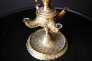 Anglo Indian Victorian Brass Oil Lamp 19th Century