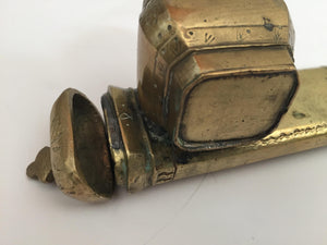 Middle Eastern Moorish Brass Inkwell Qalamdan
