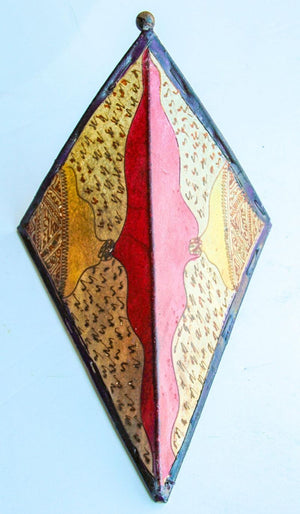 Hand-Painted Parchment Moroccan Art Wall Sconce