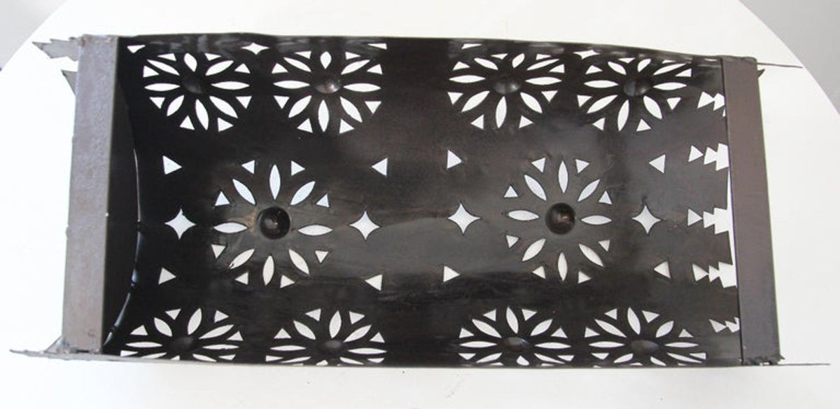 Moroccan Moorish Pierced Tole Metal Wall Sconce Shade, Floral Rosette Design