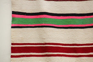 Vintage 1960s Moroccan Flat-Weave Rug, Ethnic Textile Handira