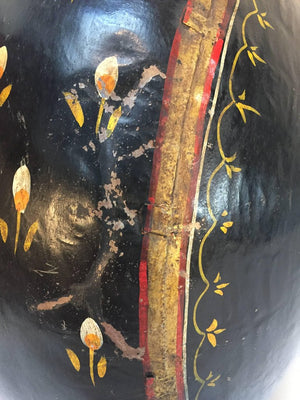 Hand-Hammered Anglo Raj Black Hand-Painted Jug