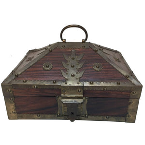 Ethnic Indian Decorative Jewelry Box with Brass, Kerala Nettur Petti