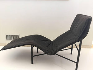 Tord Bjorklund Chaise Longue in Black Leather, 1970