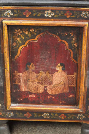 Anglo Indian Hand-Painted Teak Coffee Table