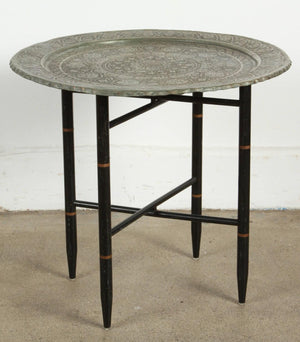 Antique Persian Copper Tray Side Table