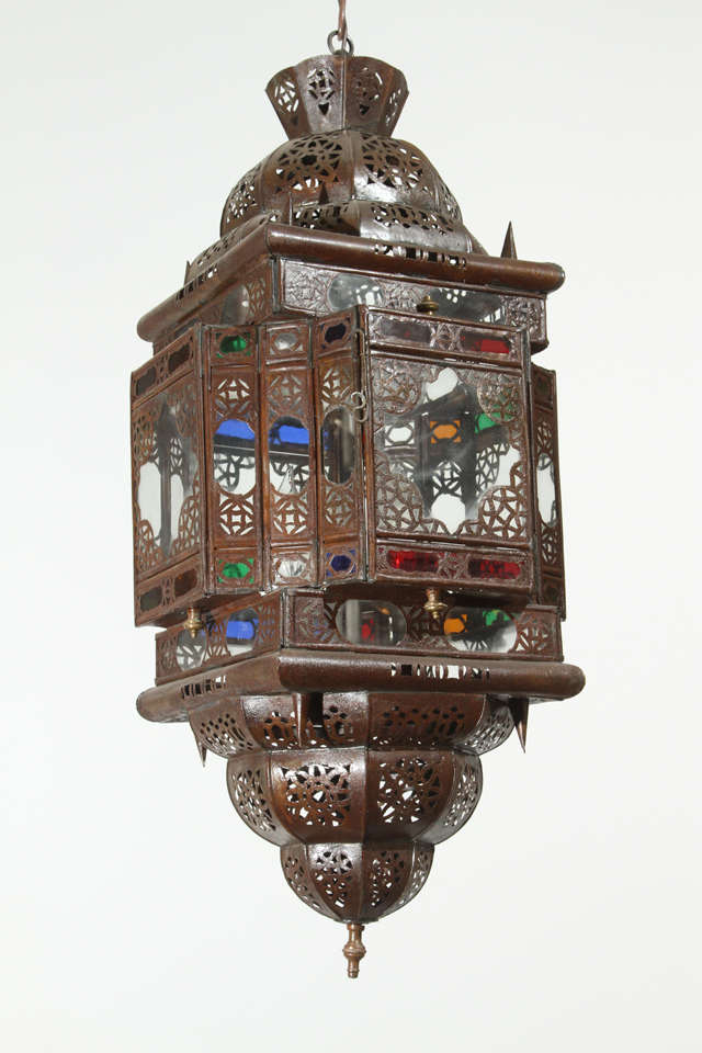 Moroccan Glass Pendant Handcrafted