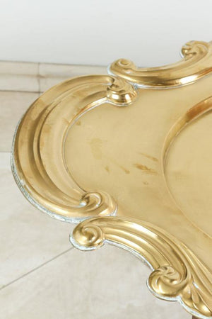 Hollywood Regency Oval Brass Tray Table