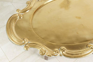 Hollywood Regency Oval Brass Tray Table