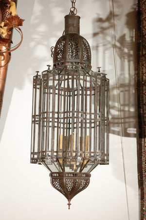 Moroccan Large Clear Glass Pendant Chandelier