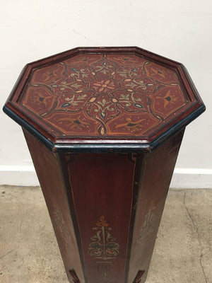 Hand-Painted Moroccan Pedestal Table