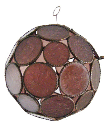 Handcrafted Moroccan Moorish Lavender Glass Lantern or Orb Pendant